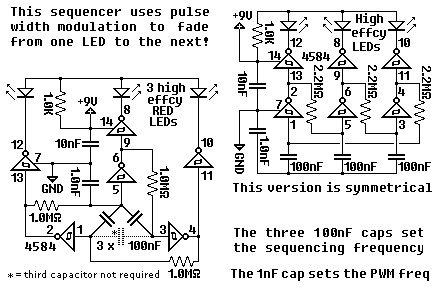 This bizzare PFM circuit fades from one LED to the next