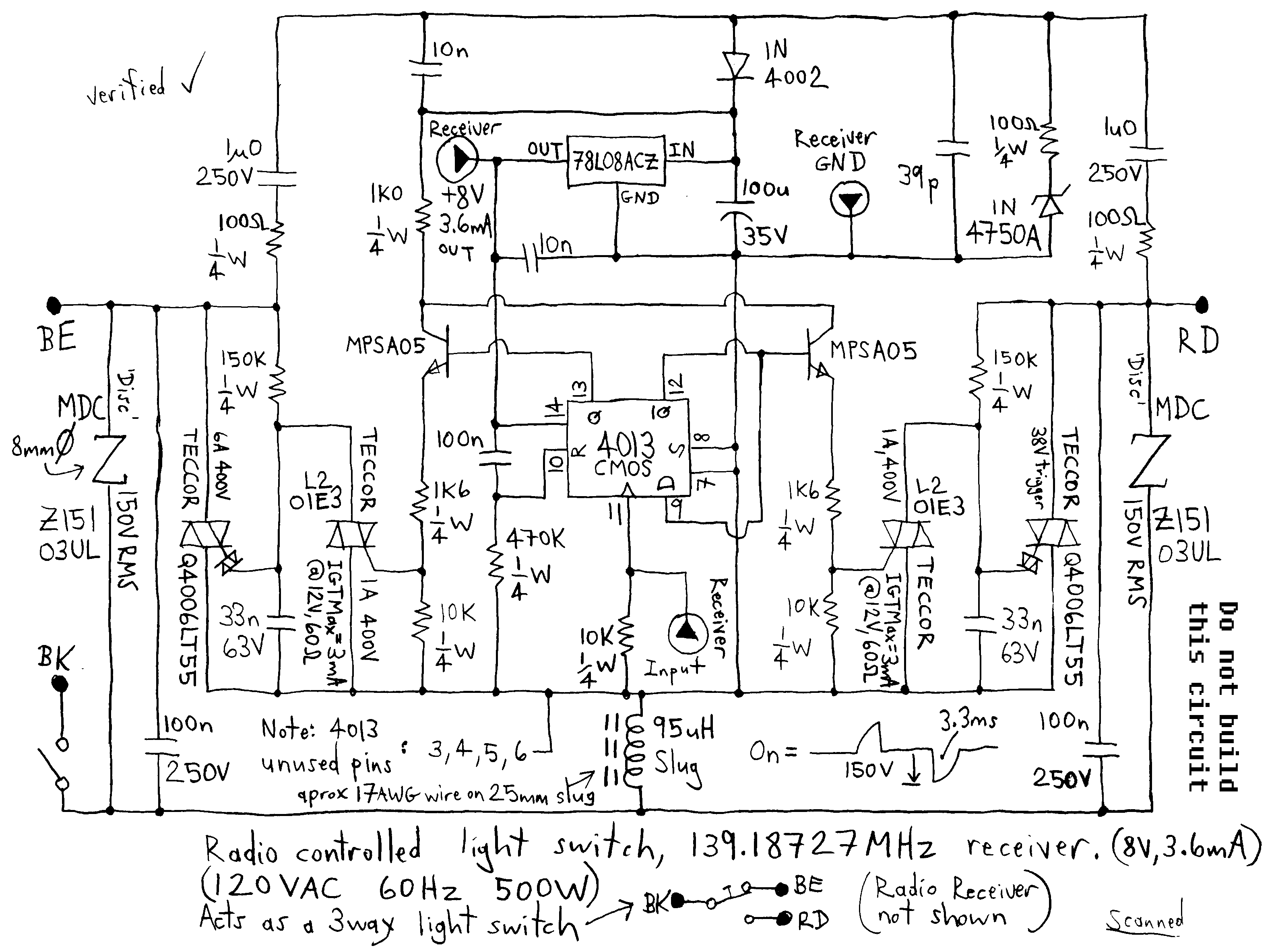 Circuit Diagram aka Schematic reverse engineered from circuit board