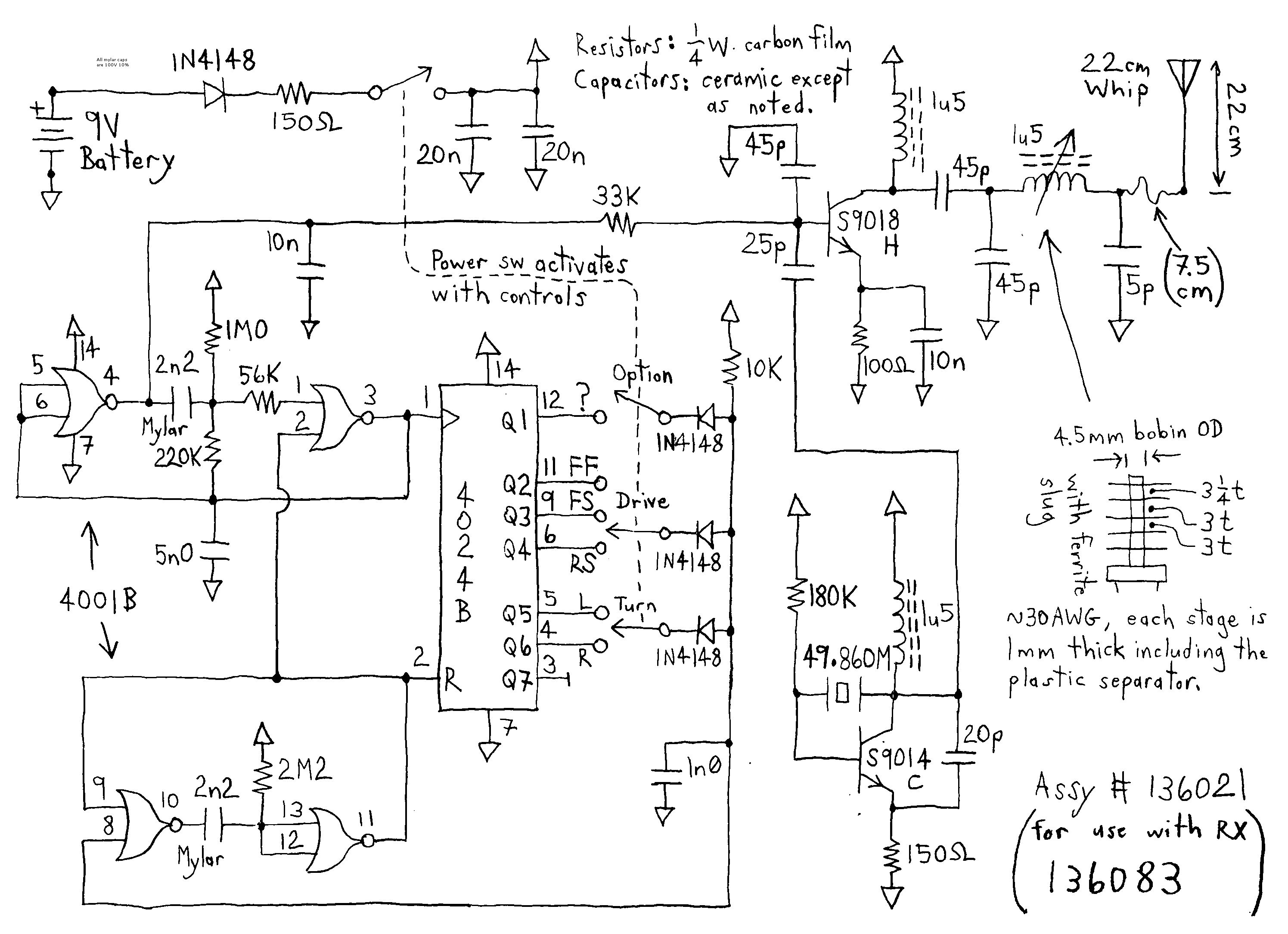 Circuit Diagram aka Schematic reverse engineered from circuit board
