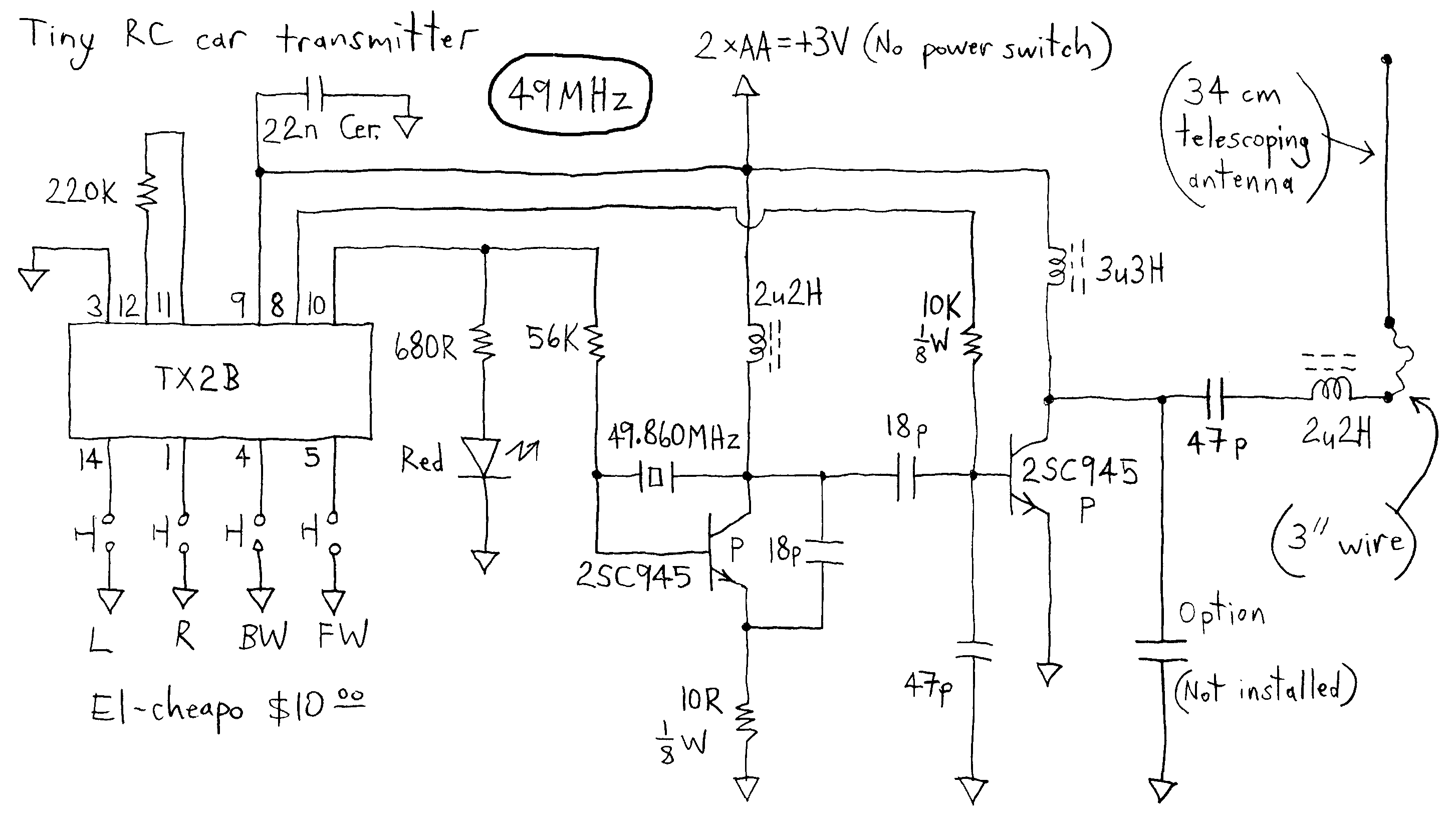Circuit Diagram aka Schematic reverse engineered from circuit board